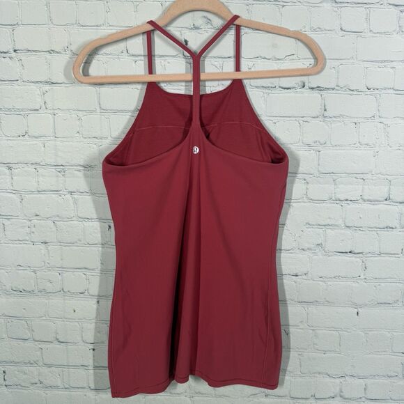 Lululemon Power Y Tank Top Size 8 Orange Racer Back Athleisure Athletic Gym - Picture 2 of 10